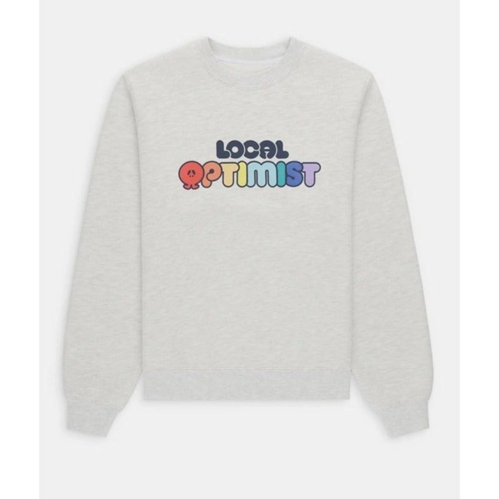 NEW MADHAPPY LOCAL OPTIMIST FLEECE CREWNECK SZ LARGE L